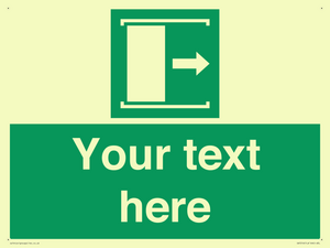 Custom sign safe condition Door slides right to open